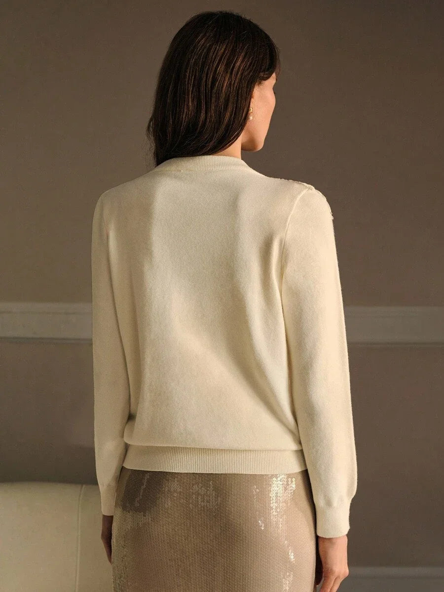 PREMIUM EMBROIDERY RHINESTONE CARDIGAN