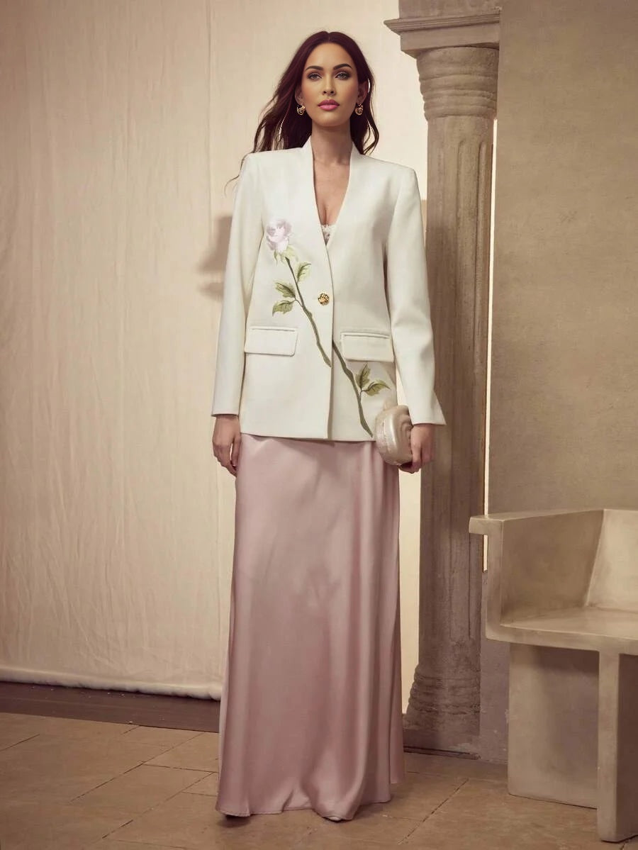 PREMIUM EMBROIDERY SINGLE BUTTON BLAZER