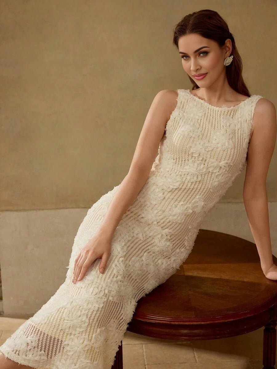 PREMIUM EMBROIDERY SLEEVELESS DRESS