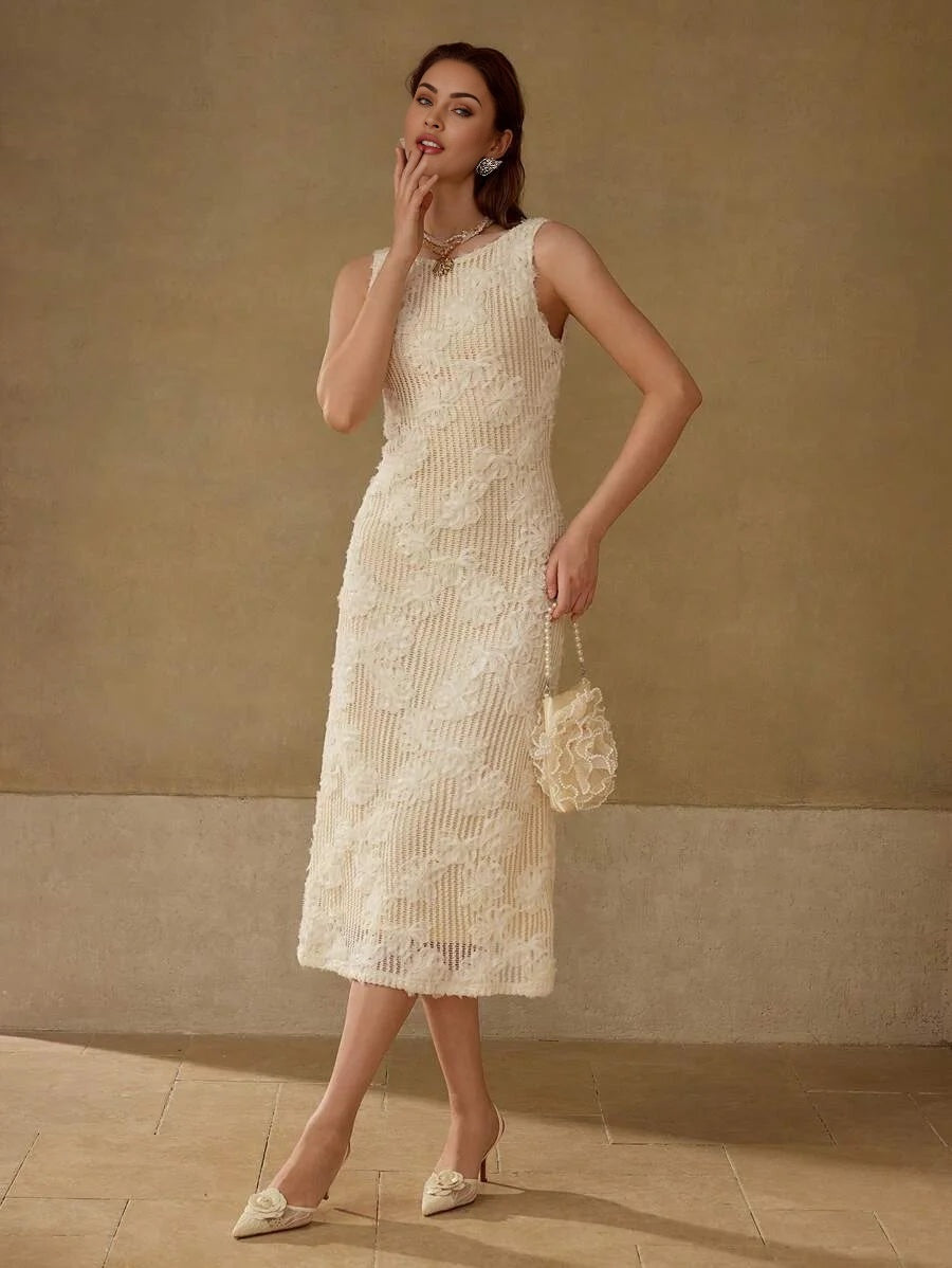 PREMIUM EMBROIDERY SLEEVELESS DRESS