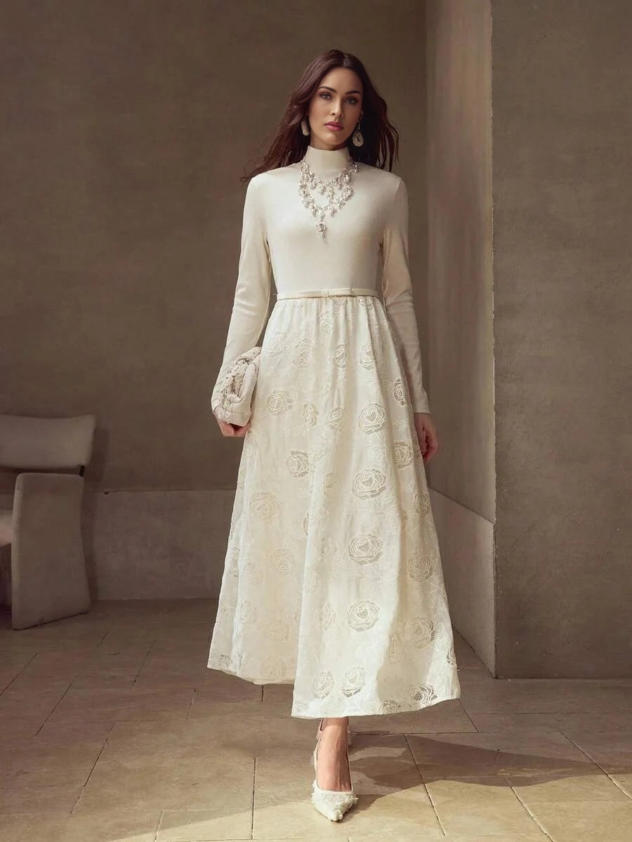 PREMIUM EMBROIDERY SLIM FIT DRESS