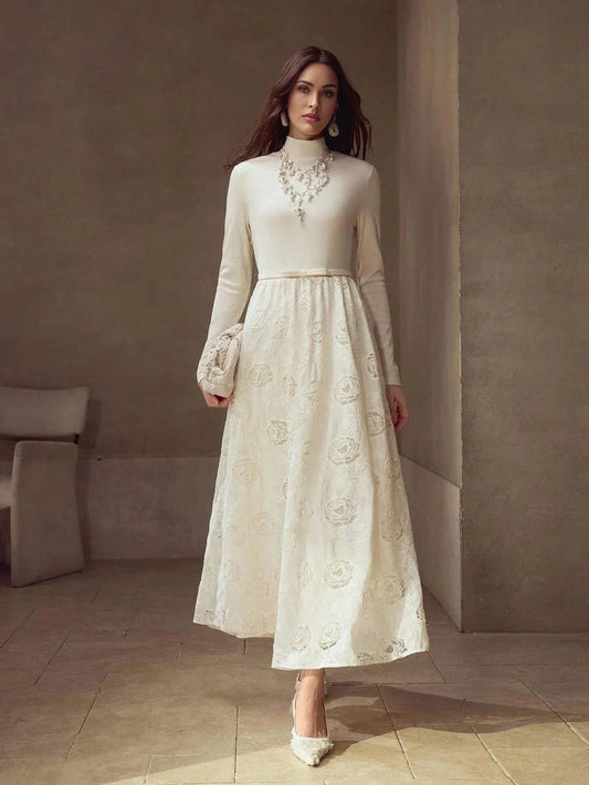 PREMIUM EMBROIDERY SLIM FIT DRESS