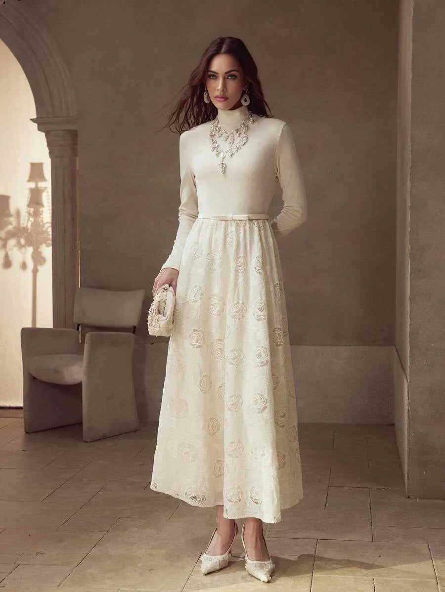 PREMIUM EMBROIDERY SLIM FIT DRESS