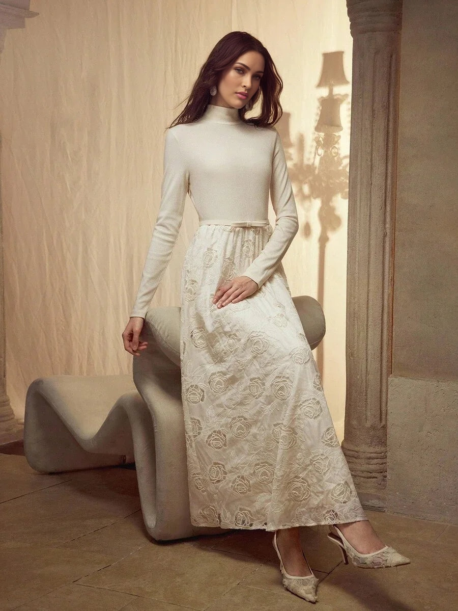 PREMIUM EMBROIDERY SLIM FIT DRESS