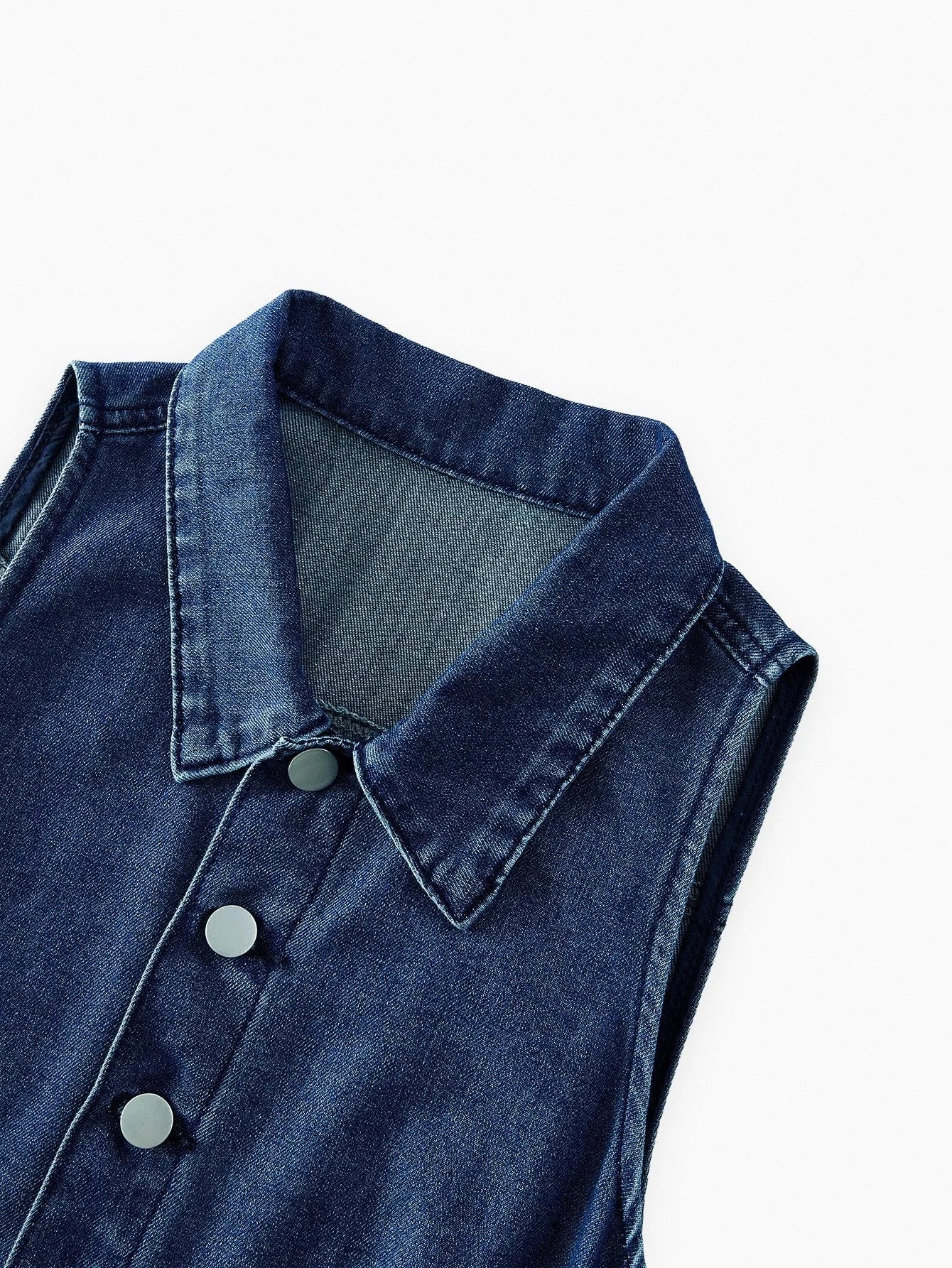 PREMIUM EMBROIDERY SPLIT DENIM DRESS