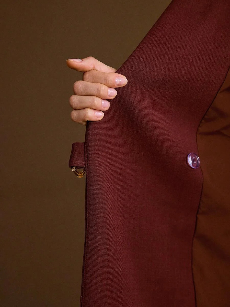 PREMIUM EMBROIDERY WRAP BLAZER