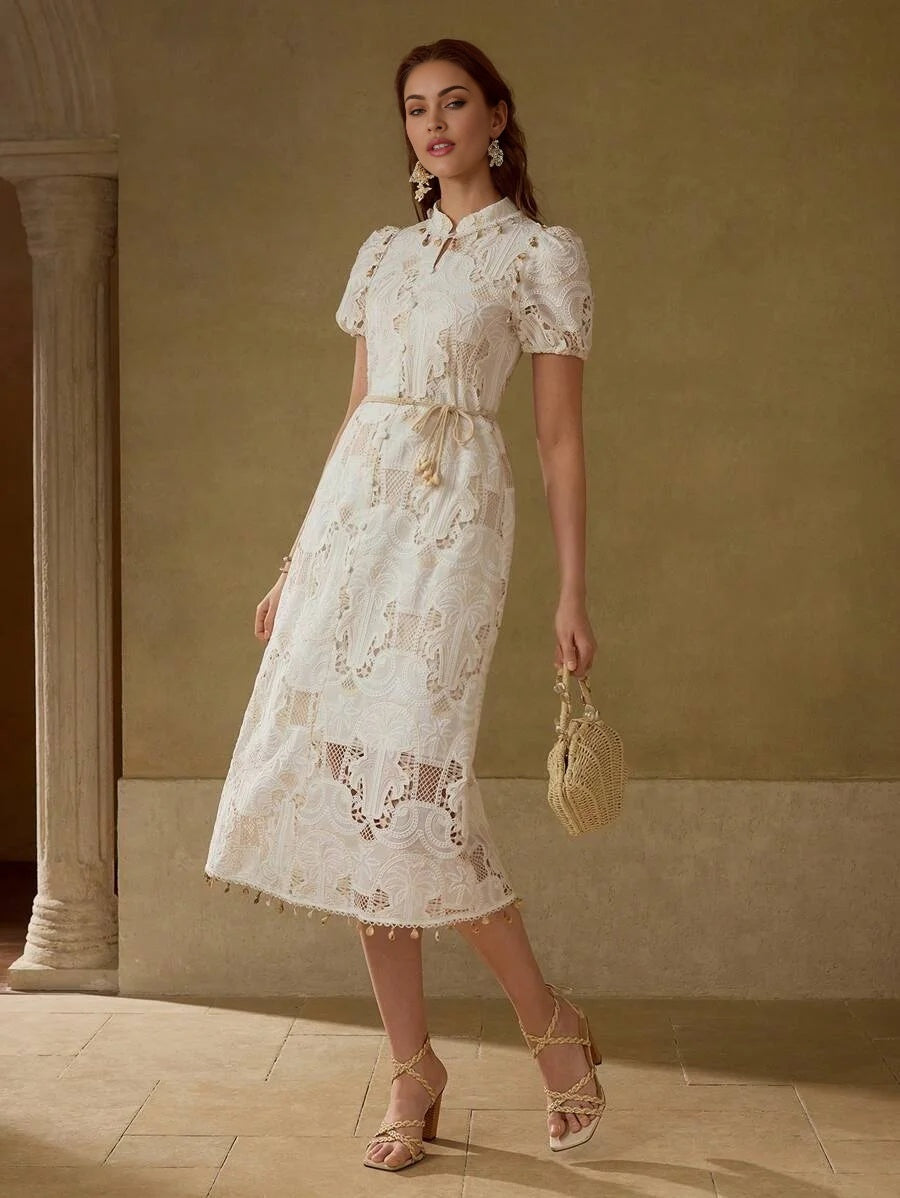 PREMIUM EMBROIDERY ZIPPER DRESS