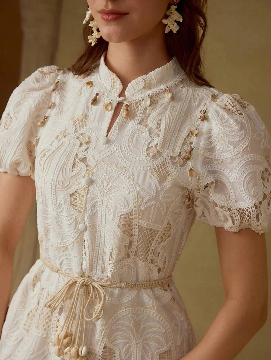 PREMIUM EMBROIDERY ZIPPER DRESS