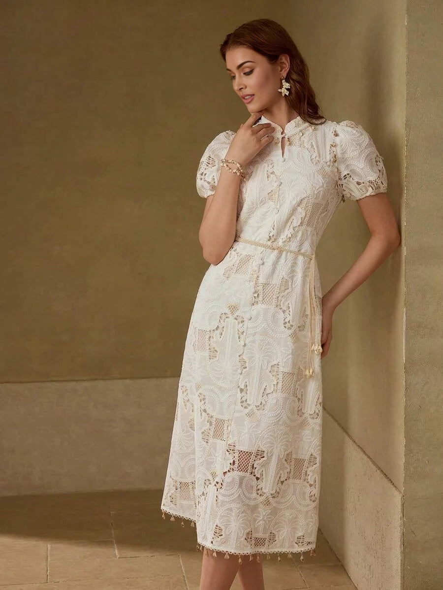 PREMIUM EMBROIDERY ZIPPER DRESS