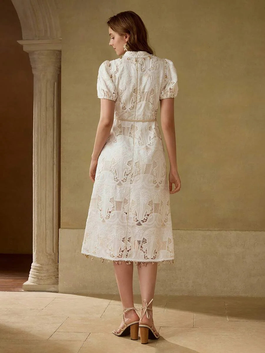 PREMIUM EMBROIDERY ZIPPER DRESS