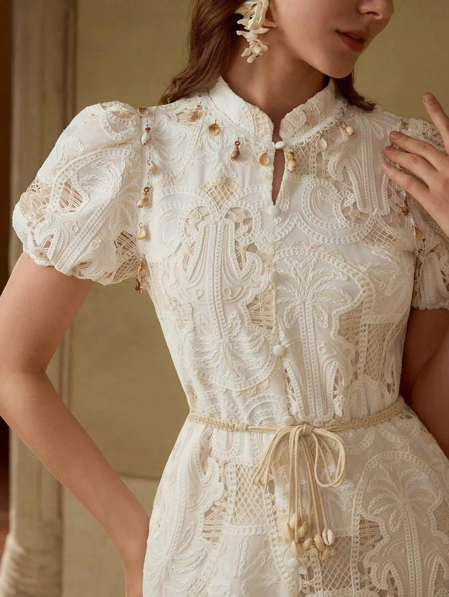 PREMIUM EMBROIDERY ZIPPER DRESS