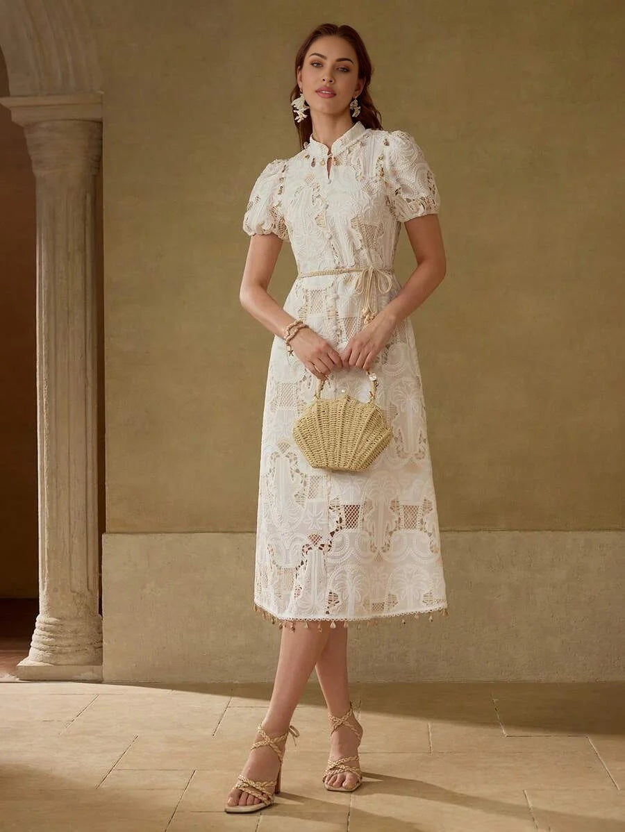 PREMIUM EMBROIDERY ZIPPER DRESS