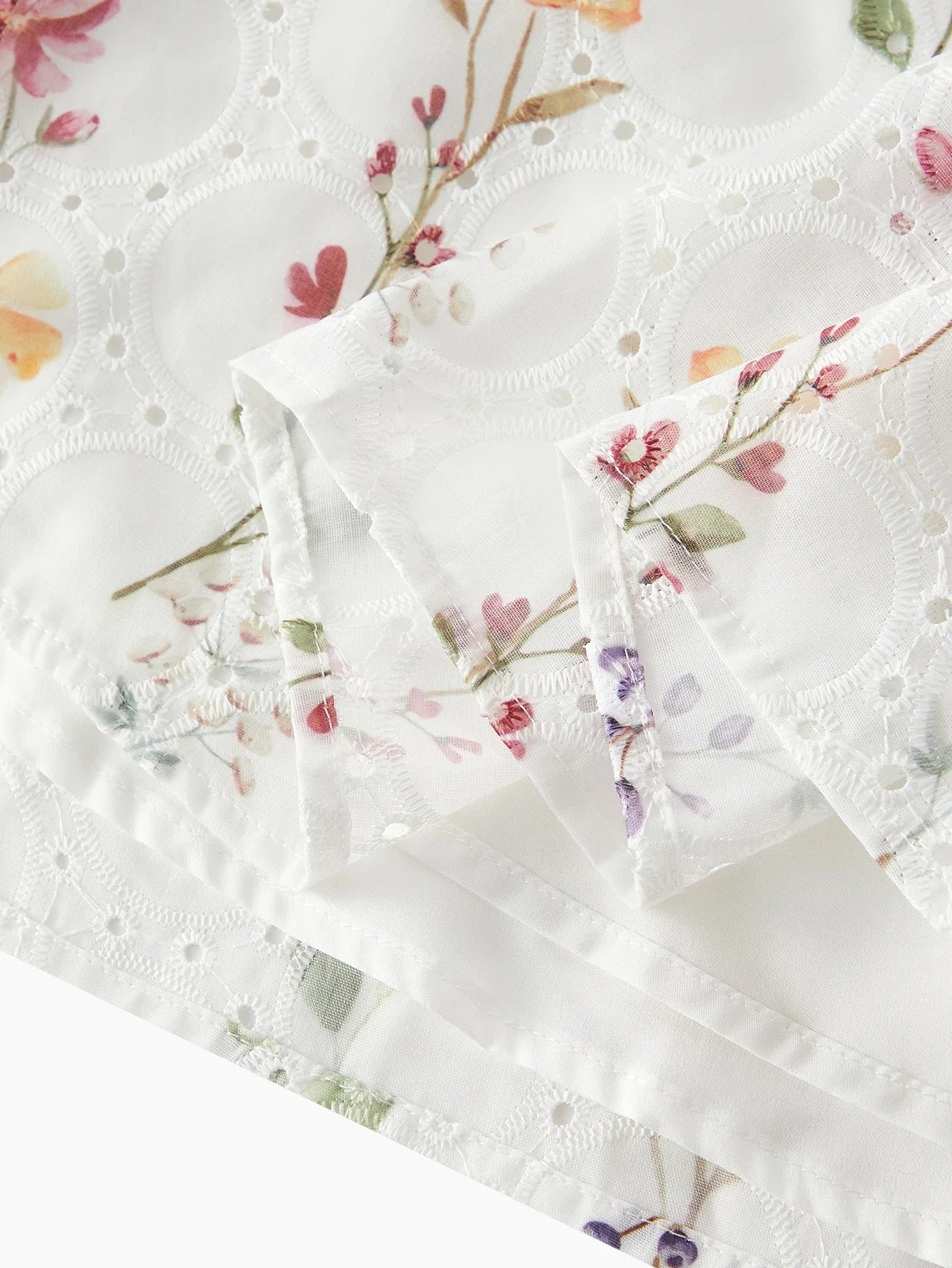 PREMIUM EYELET EMBROIDERY ONE SHOULDER DRESS