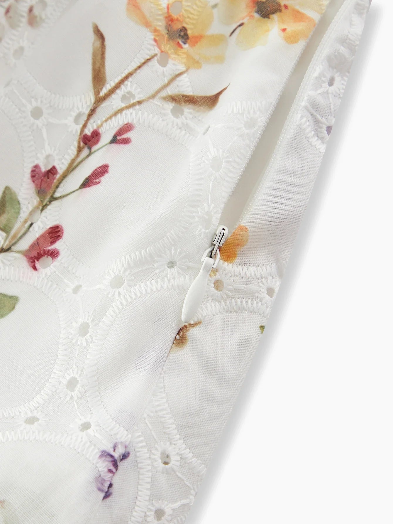 PREMIUM EYELET EMBROIDERY ONE SHOULDER DRESS