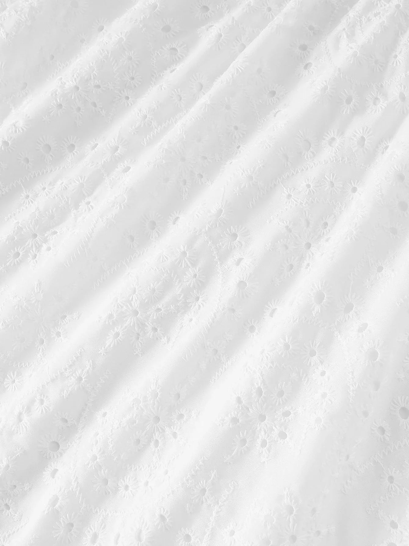 PREMIUM EYELET EMBROIDERY RUFFLE HEM DRESS