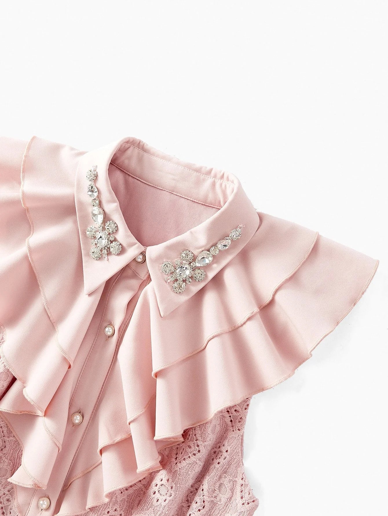 PREMIUM FASHION ELEGANT LACE WAISTED SLIMMING RUFFLED BEADED WOMEN JUMPSUIT