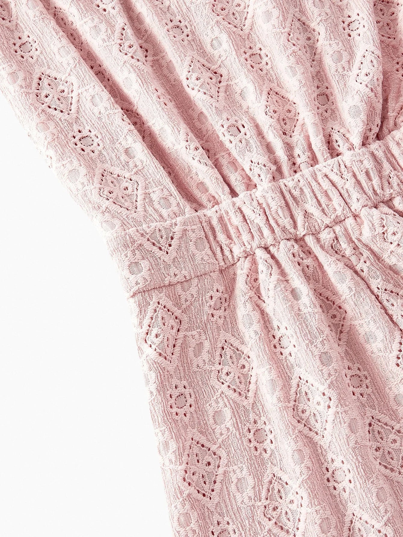 PREMIUM FASHION ELEGANT LACE WAISTED SLIMMING RUFFLED BEADED WOMEN JUMPSUIT