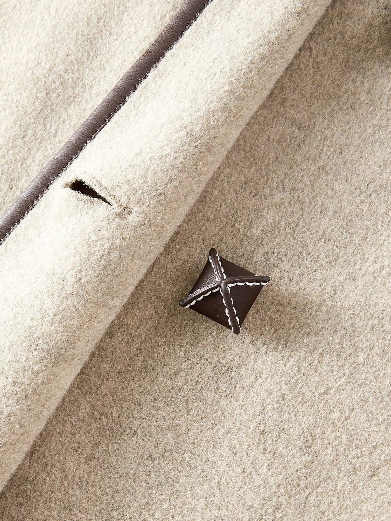 PREMIUM FASHIONABLE RETRO CONTRAST TRIM OVERCOAT