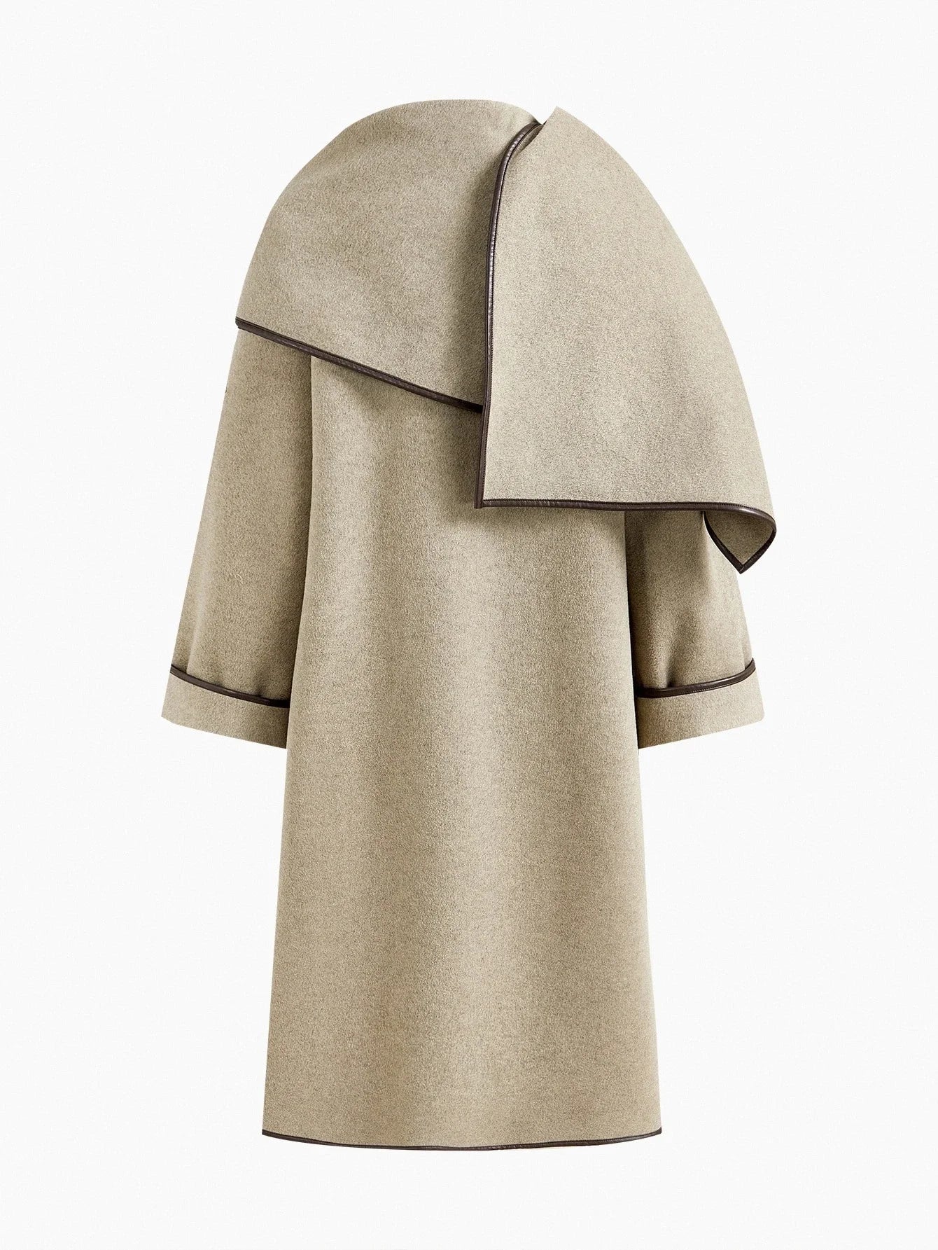 PREMIUM FASHIONABLE RETRO CONTRAST TRIM OVERCOAT