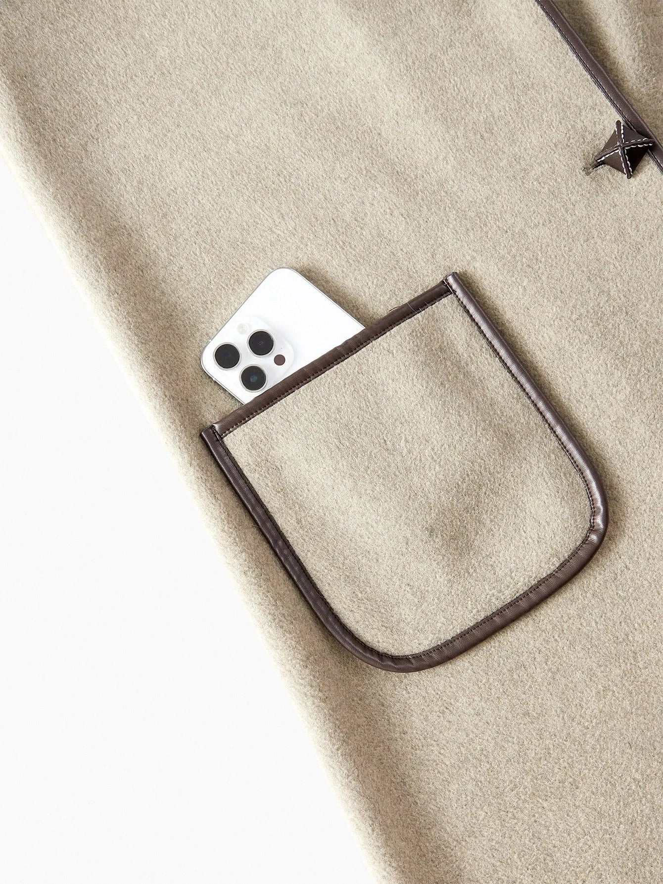 PREMIUM FASHIONABLE RETRO CONTRAST TRIM OVERCOAT