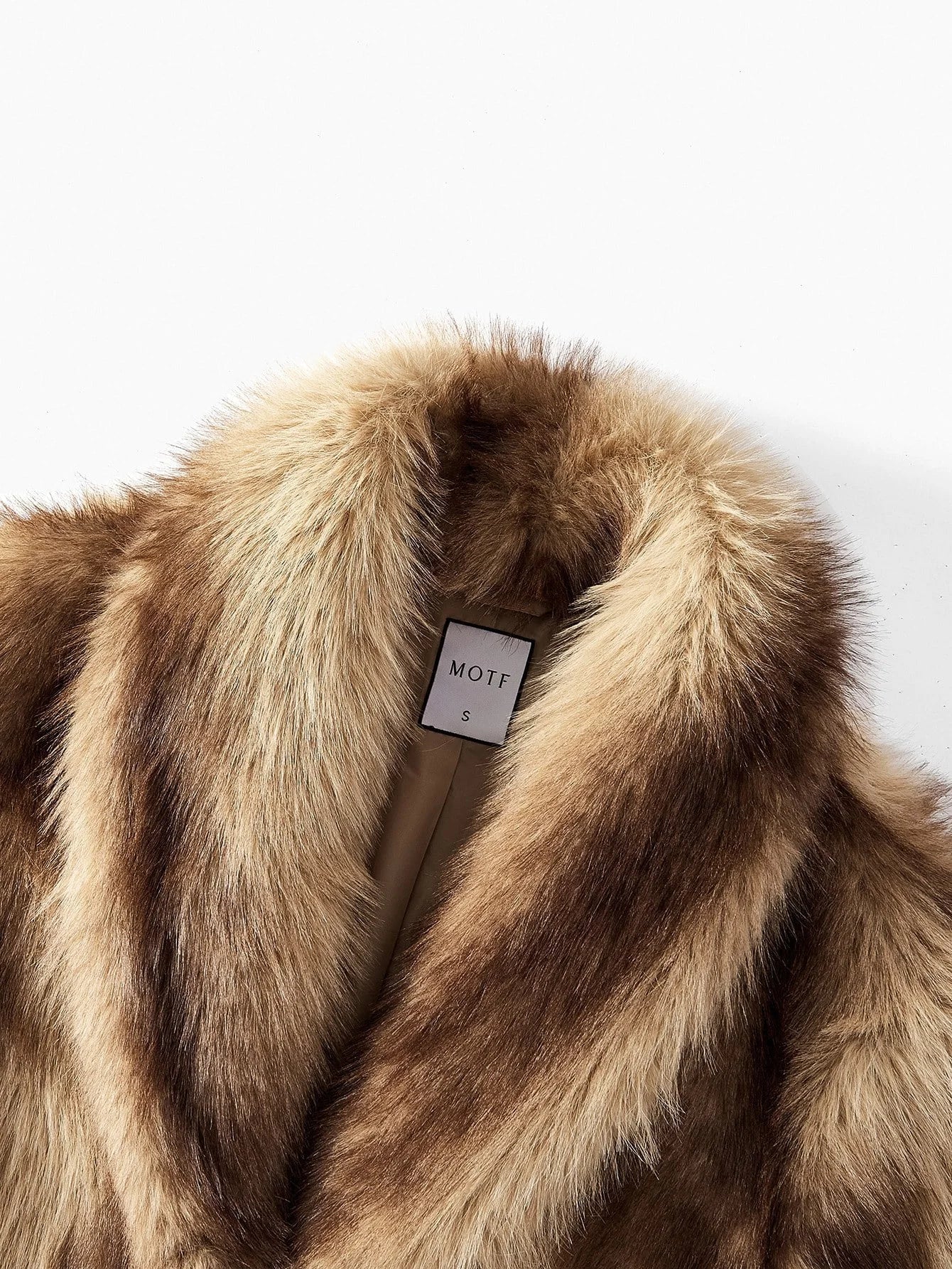 PREMIUM FAUX FUR SHAWL COLLAR DROP SHOULDER OVERSIZE COAT FALL WINTER