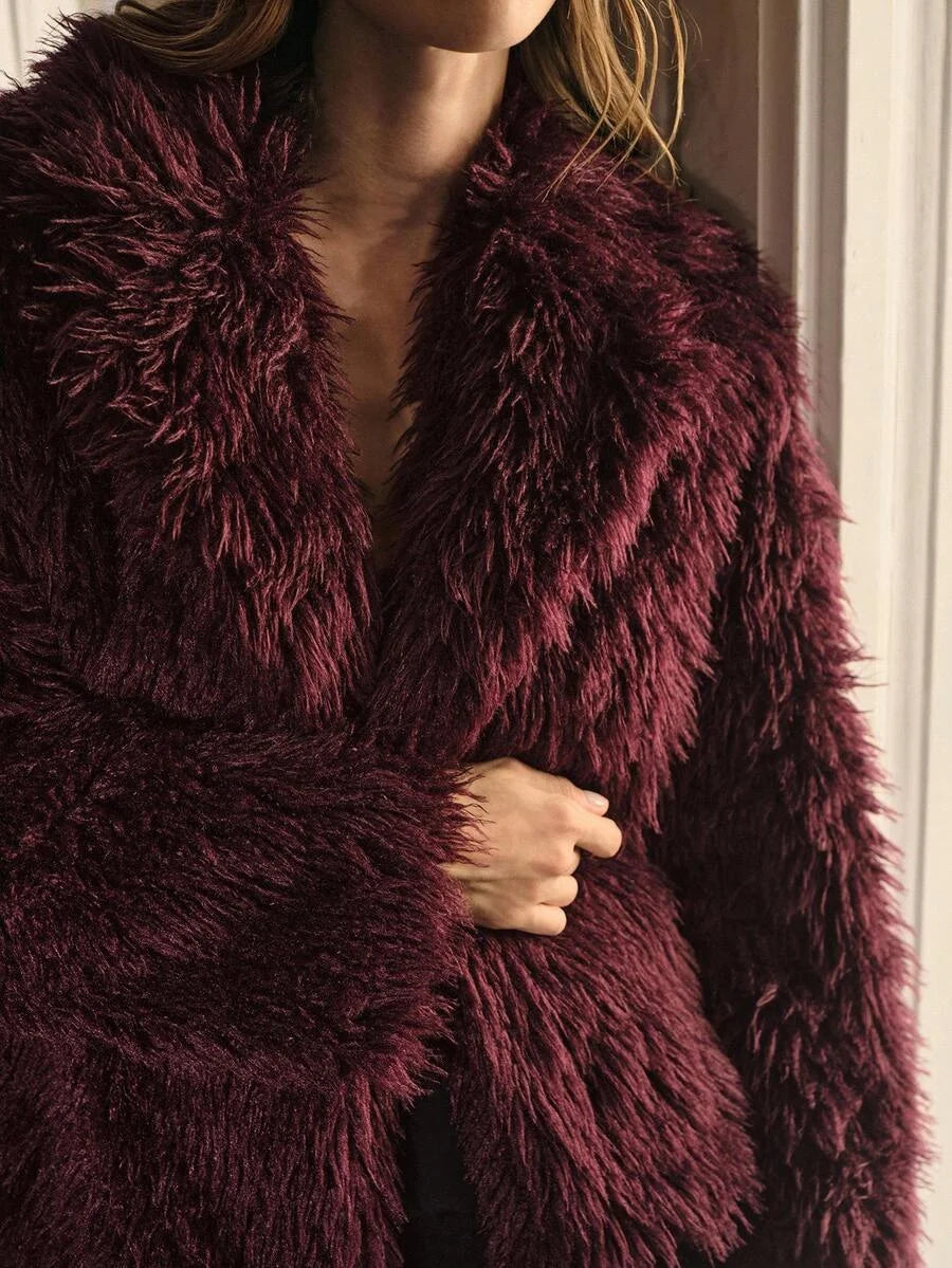 PREMIUM FAUX FUR SOLID COAT