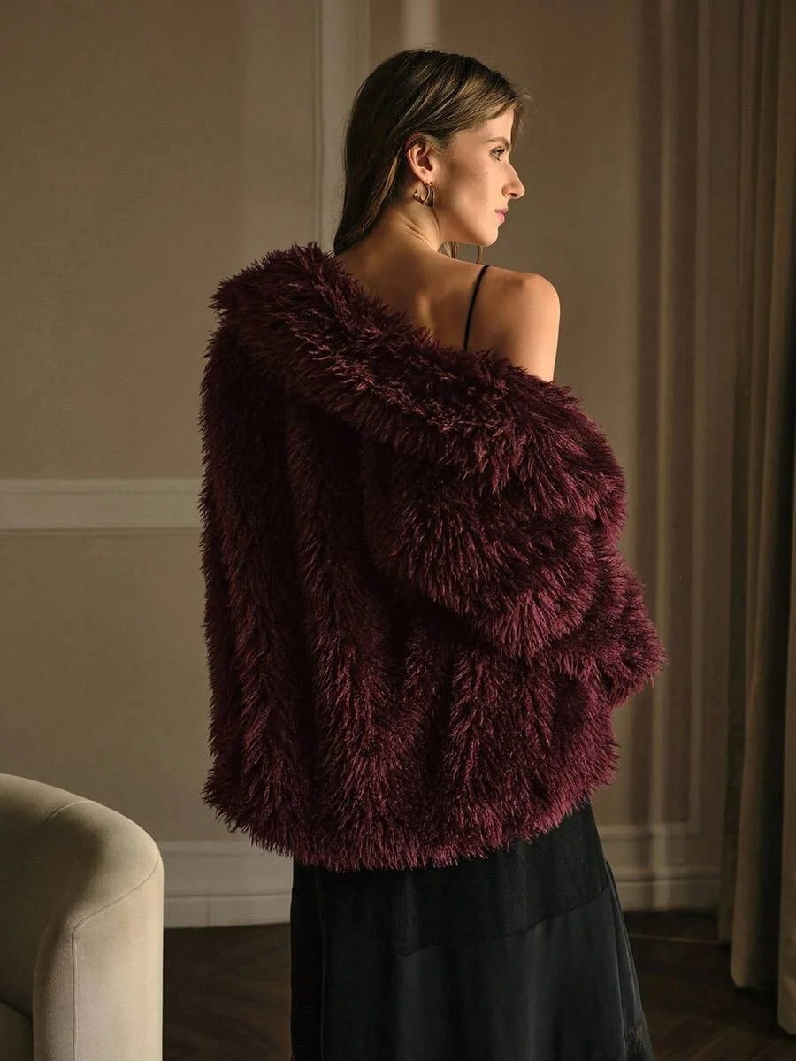 PREMIUM FAUX FUR SOLID COAT