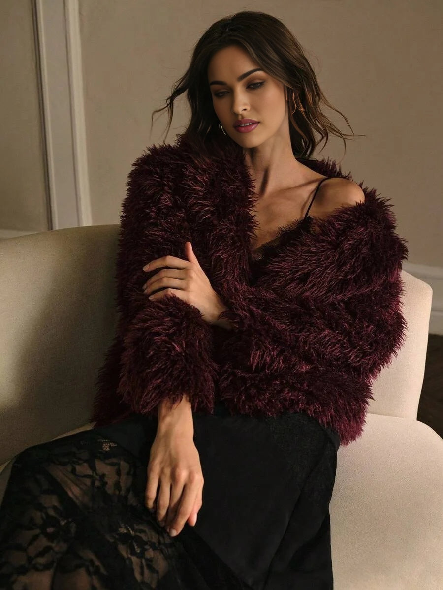 PREMIUM FAUX FUR SOLID COAT