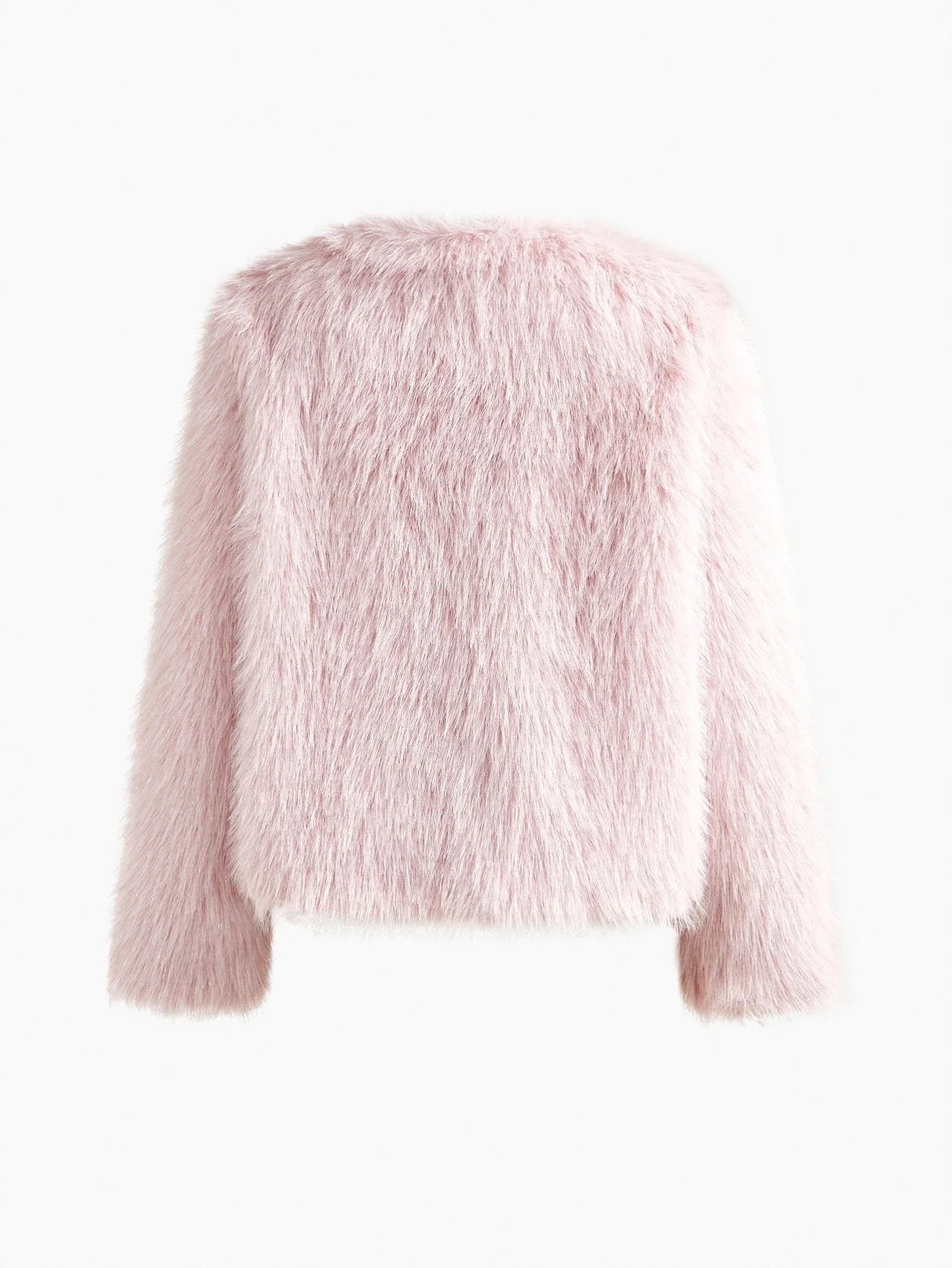 PREMIUM FAUX FUR SOLID OPEN FRONT COAT FALL WINTER