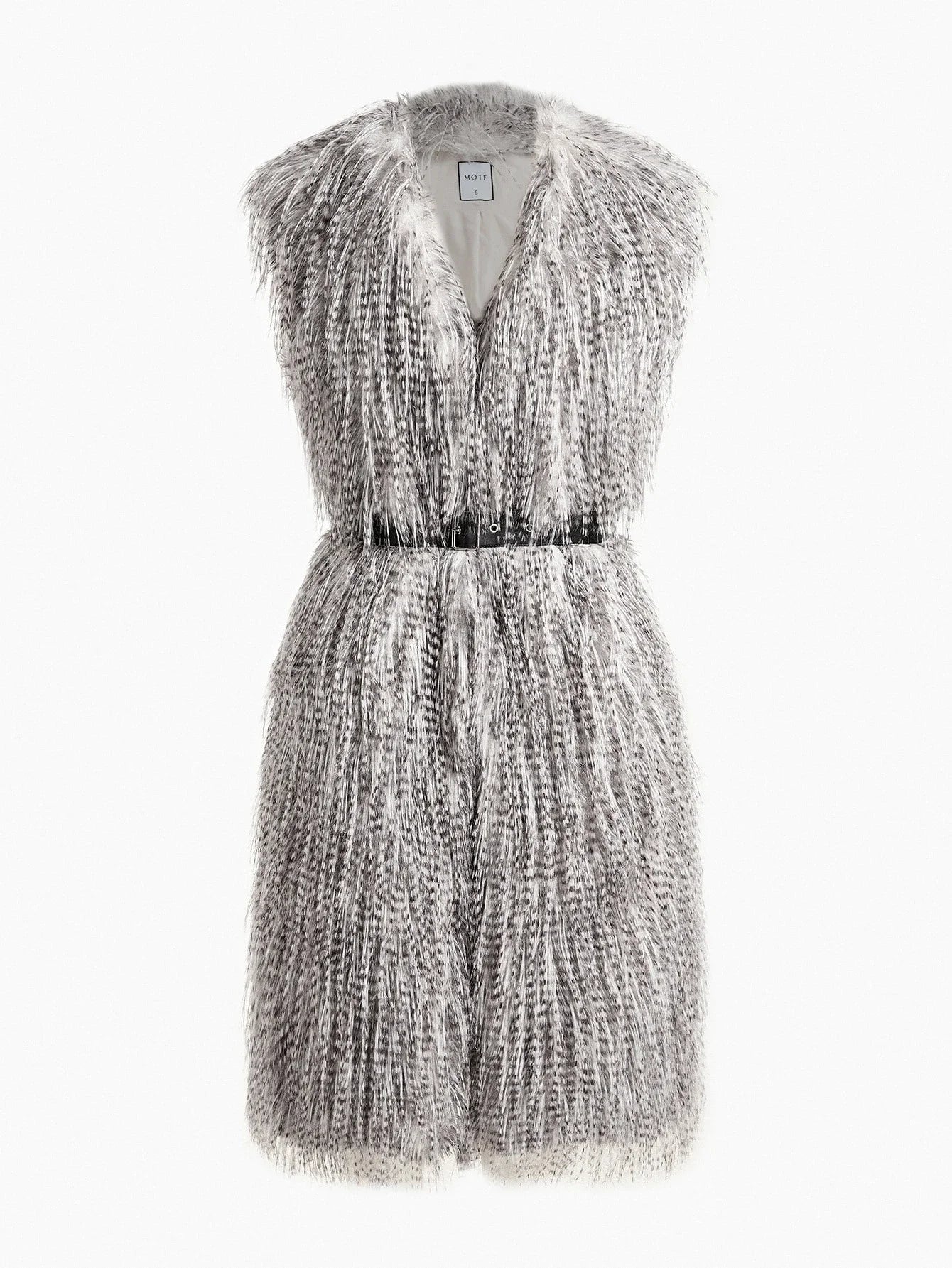 PREMIUM FAUX FUR VEST COAT WITH BELT FALL WINTER