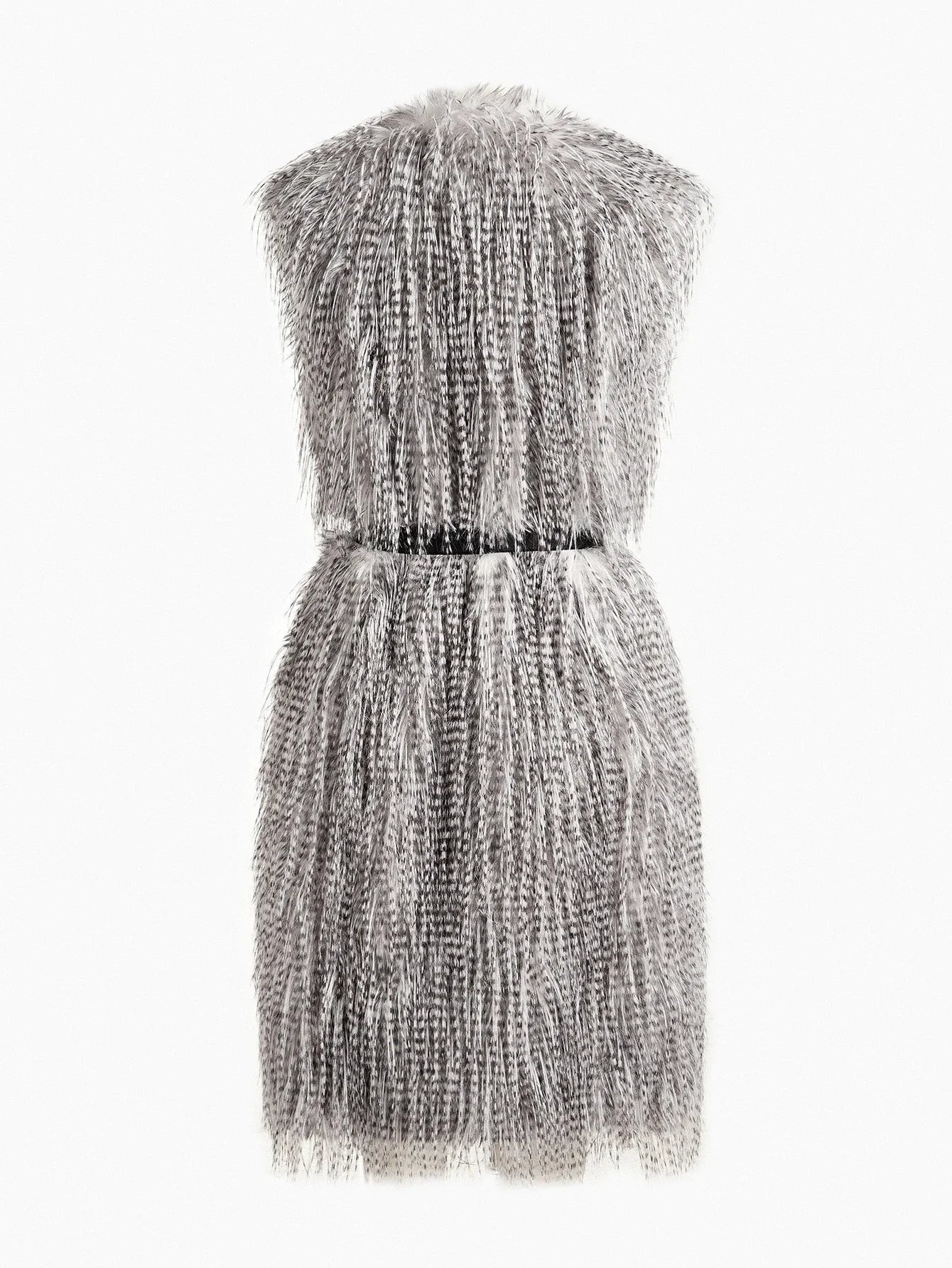 PREMIUM FAUX FUR VEST COAT WITH BELT FALL WINTER