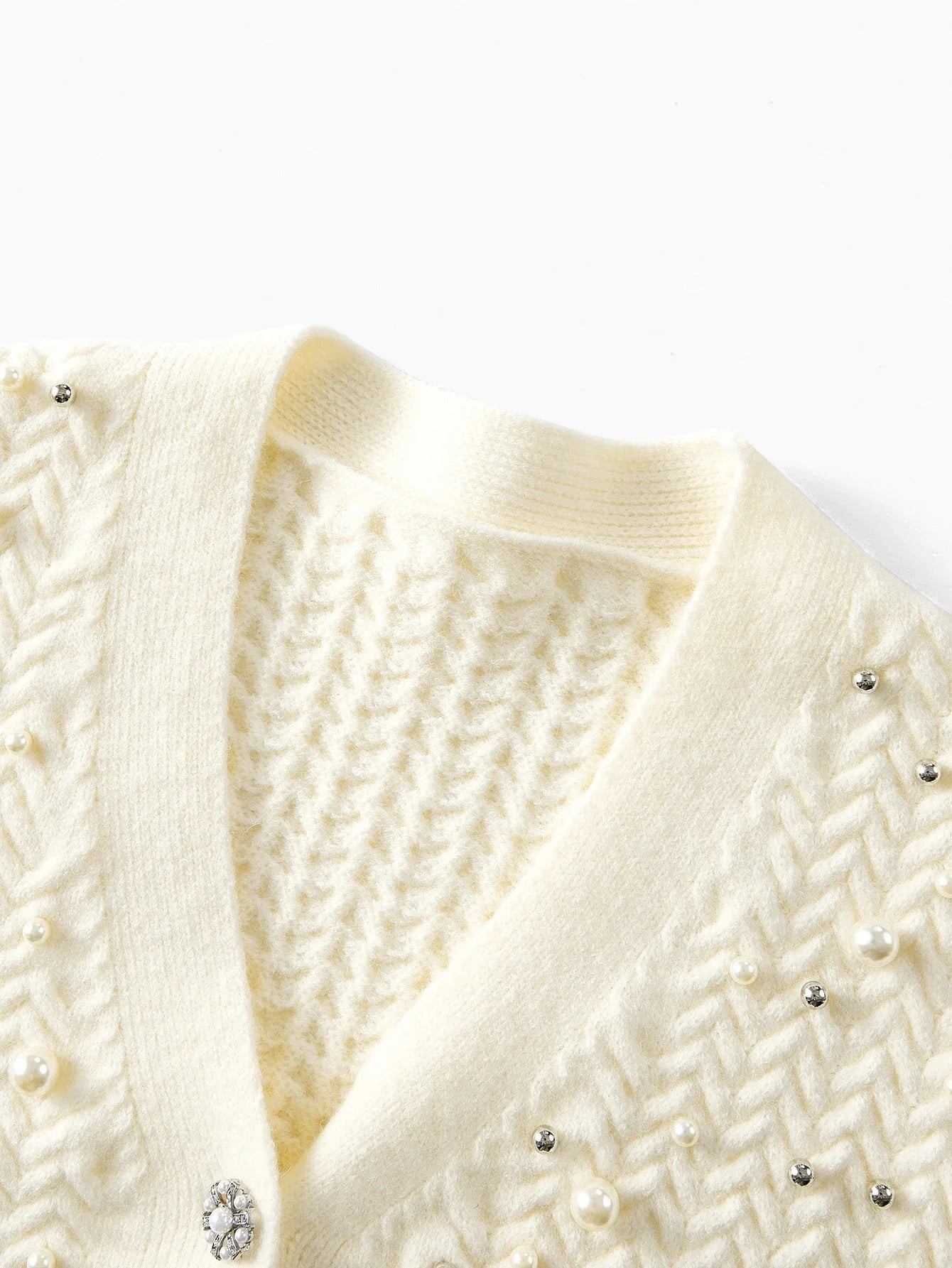 PREMIUM FAUX PEARL amp BEADED DETAIL CARDIGAN FOR AUTUMN amp WINTER