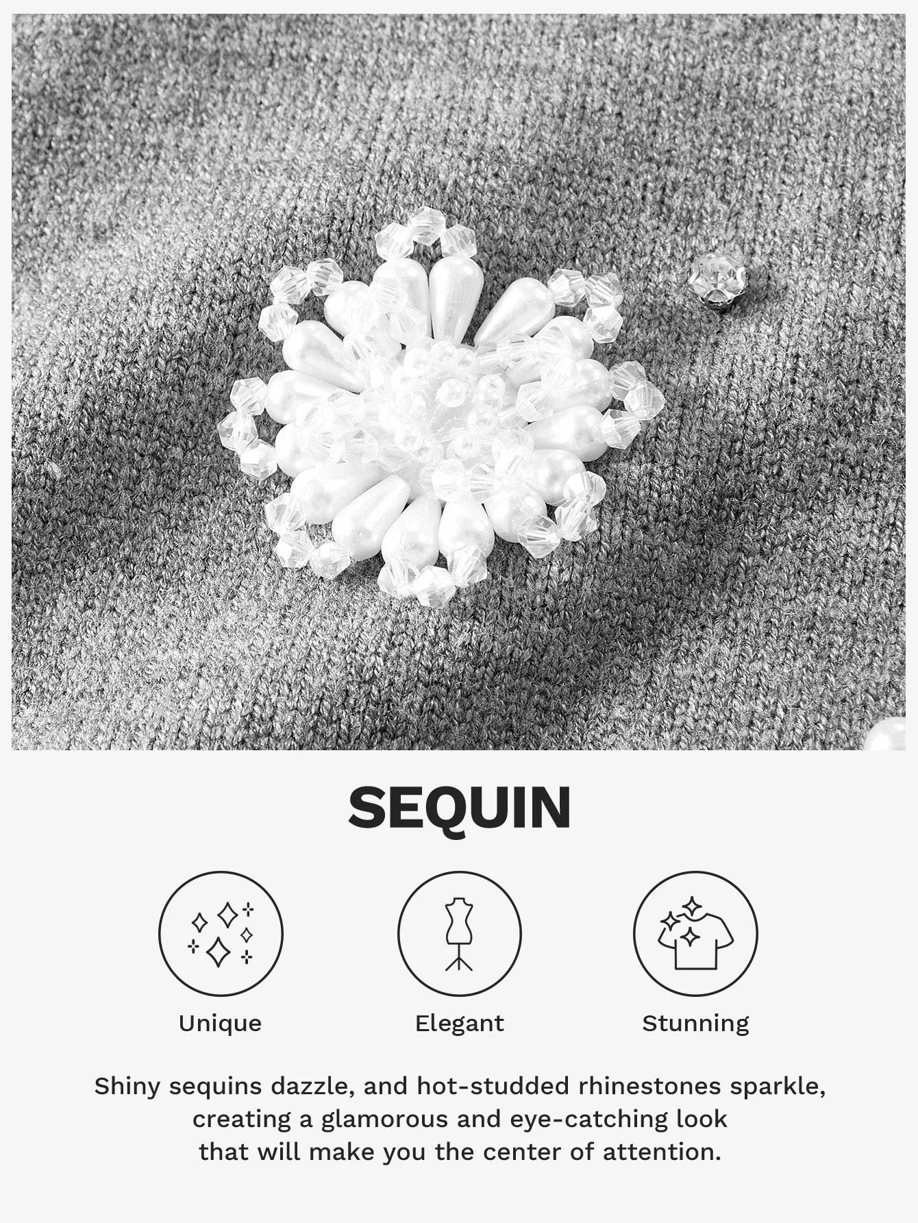 PREMIUM FAUX PEARL amp RHINESTONE BUTTON UP CARDIGAN FOR AUTUMN amp WINTER