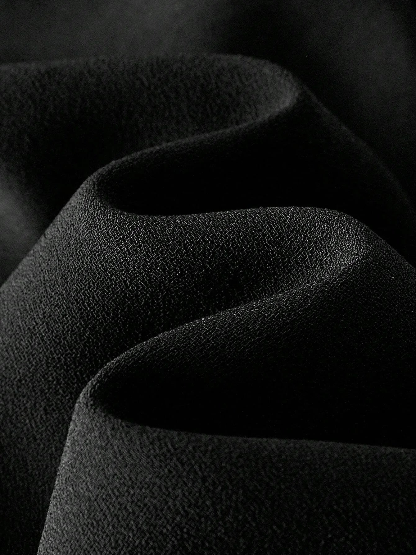 PREMIUM FAUX PEARL AND BEADED MOCK NECK RUCHED WAIST LONG DRESS