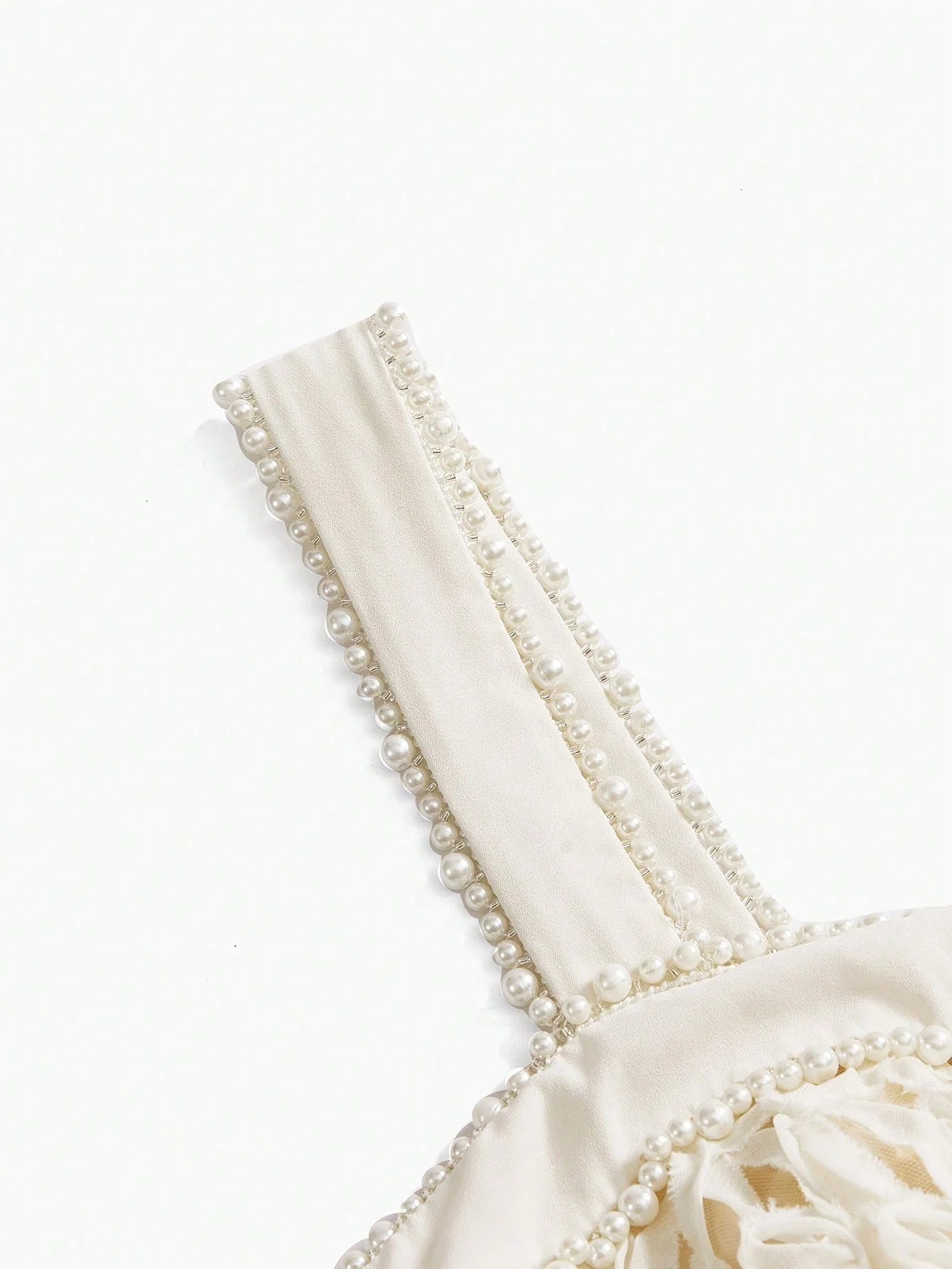 PREMIUM FAUX PEARL BEADED GATHERED DRESS