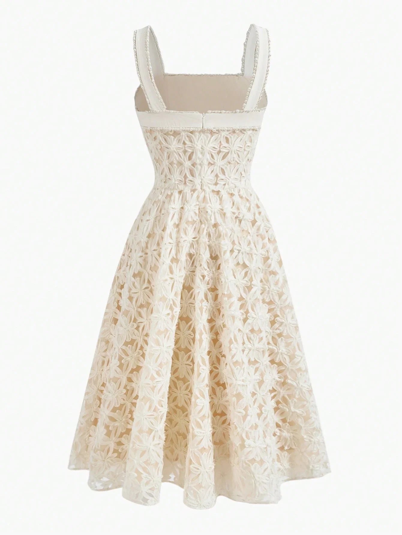 PREMIUM FAUX PEARL BEADED GATHERED DRESS