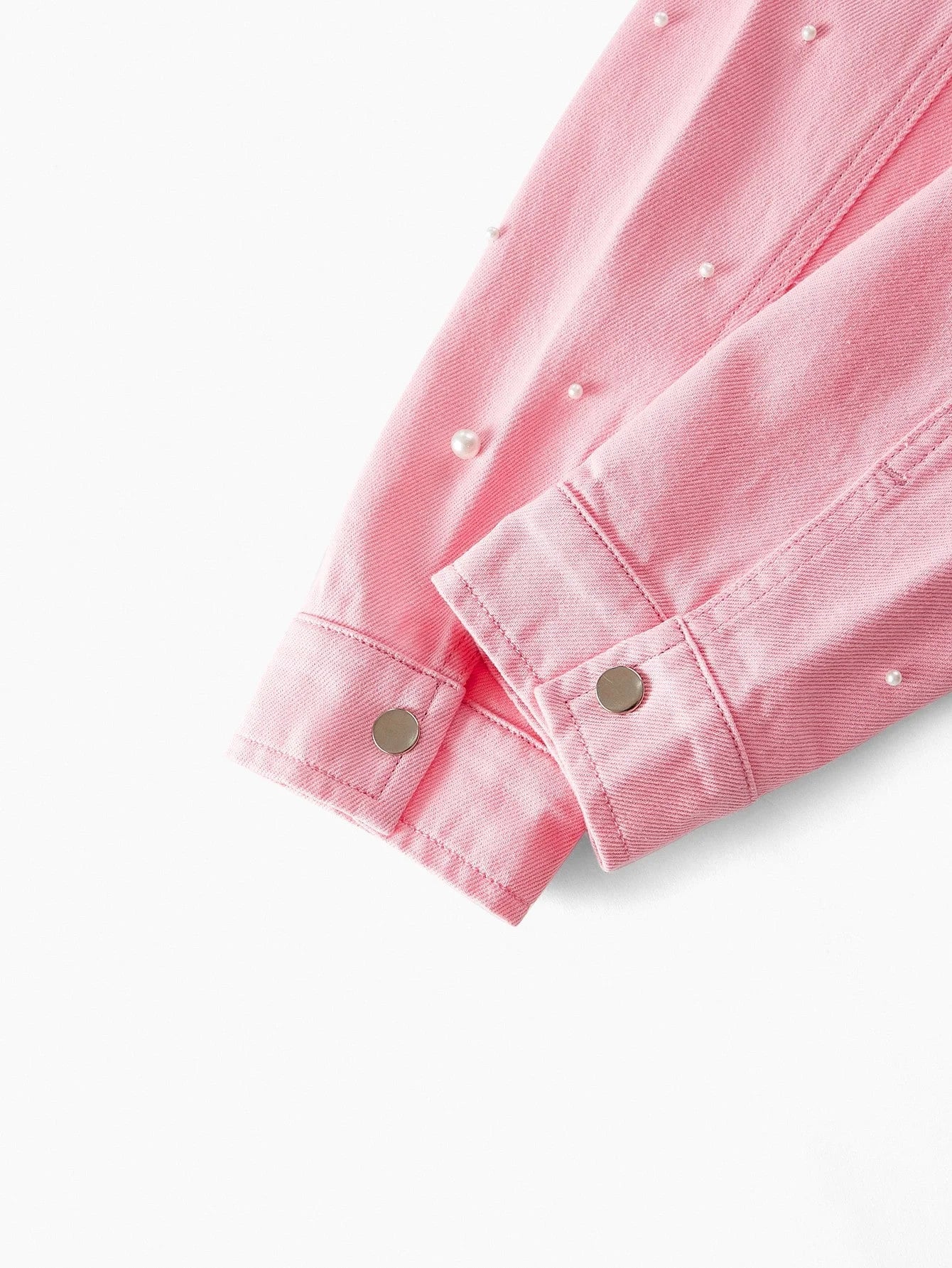 PREMIUM FAUX PEARL DETAIL DENIM SHIRT amp SKIRT SET