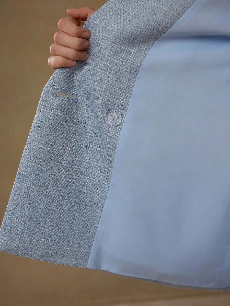 PREMIUM FAUX PEARL DOUBLE BREASTED BLAZER