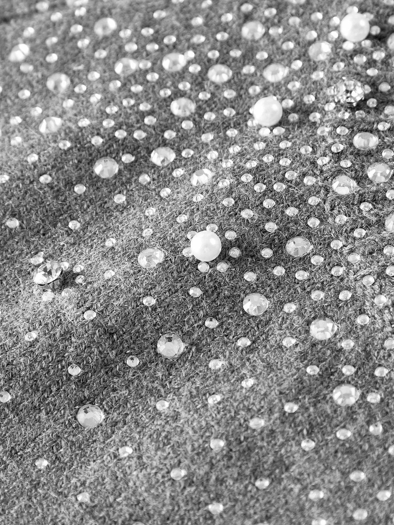 PREMIUM FAUX PEARL RHINESTONE DETAIL TOP amp PANTS SWEATER SET AUTUMNWINTER