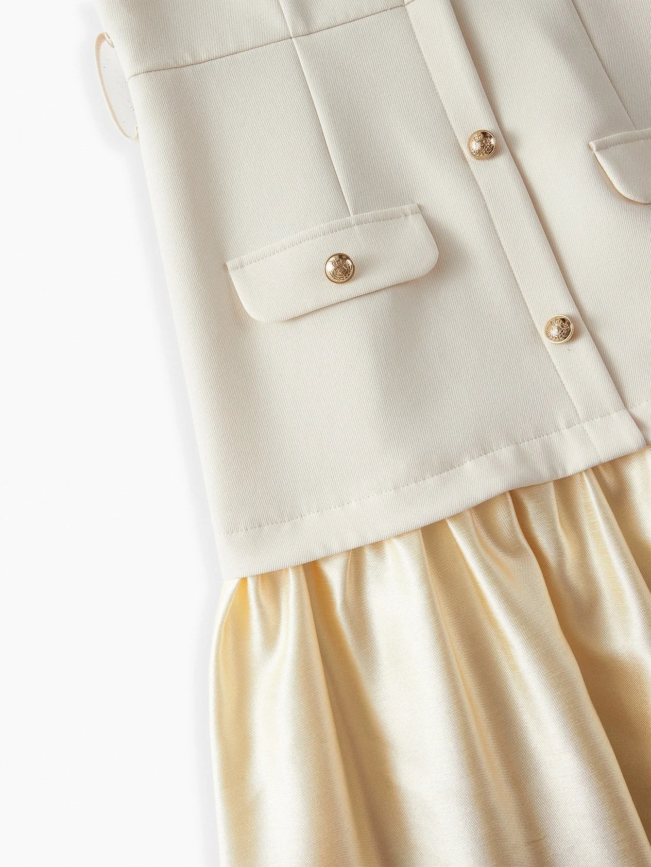 PREMIUM FLAP DETAIL FLOWY HEM 2 IN 1 BUCKLE BELTED DRESS