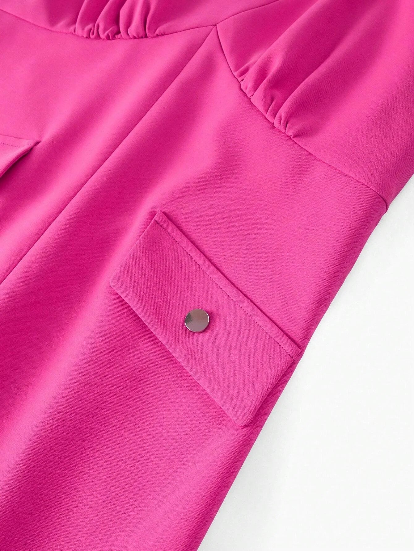 PREMIUM FLAP DETAIL SPLIT HEM CAP SLEEVE DRESS