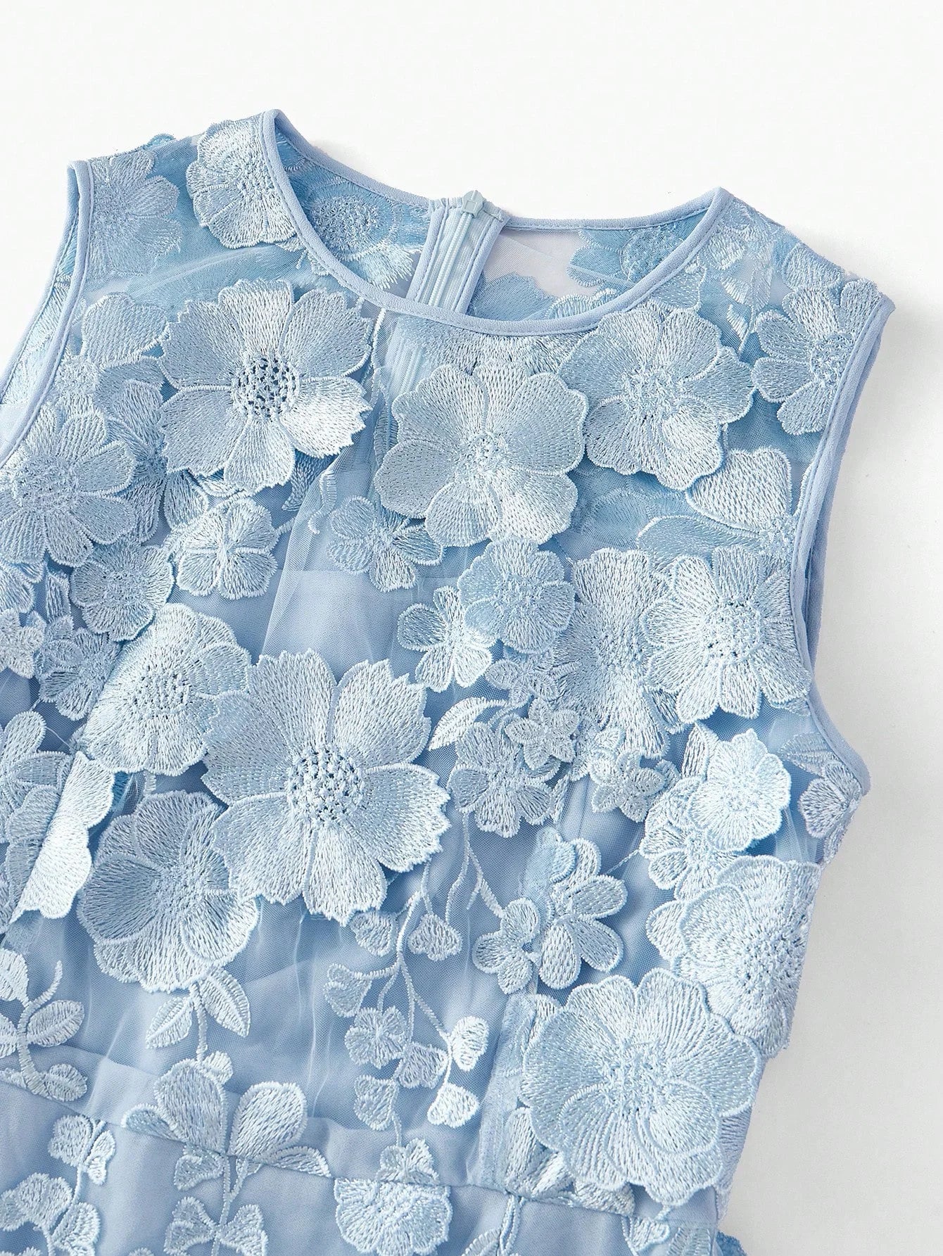 PREMIUM FLORAL APPLIQUED BIAS CUT DRESSSPRINGSUMMER