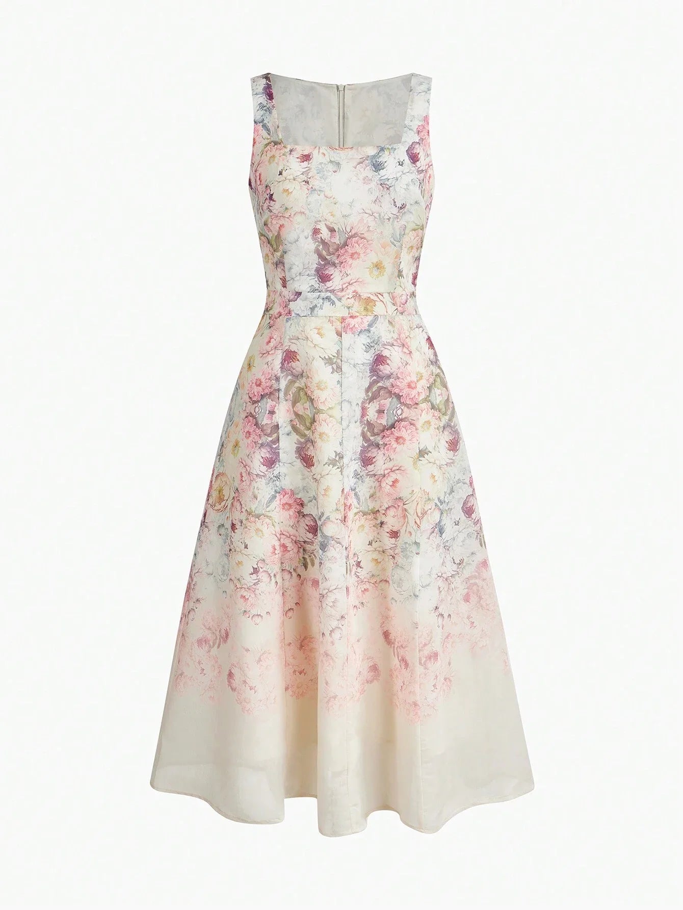 PREMIUM FLORAL EMBROIDERY A LINE TANK DRESS
