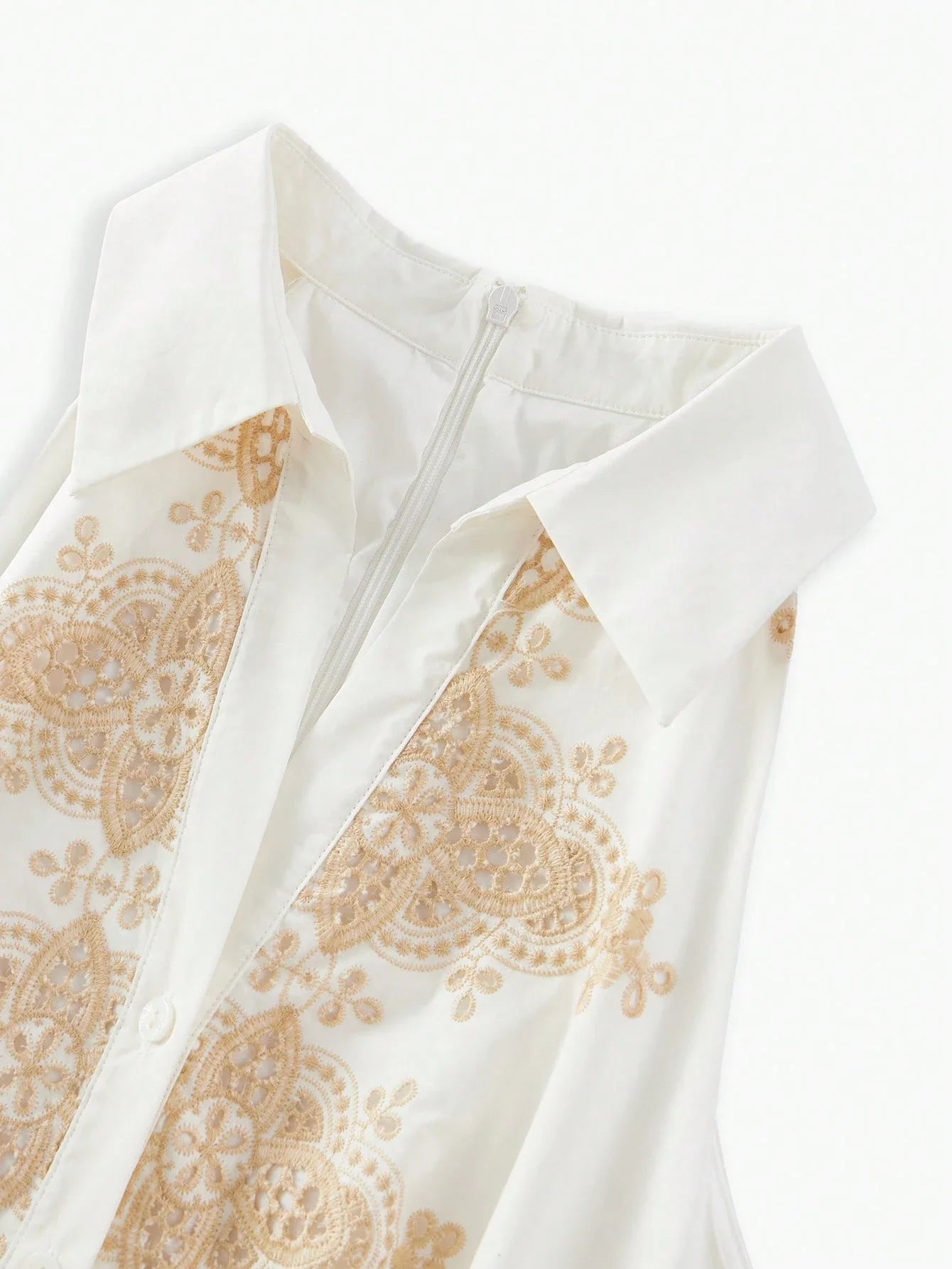 PREMIUM FLORAL EMBROIDERY BELTED DRESS