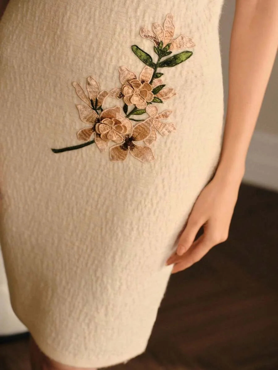 PREMIUM FLORAL EMBROIDERY CAMI SWEATER DRESS amp CARDIGAN