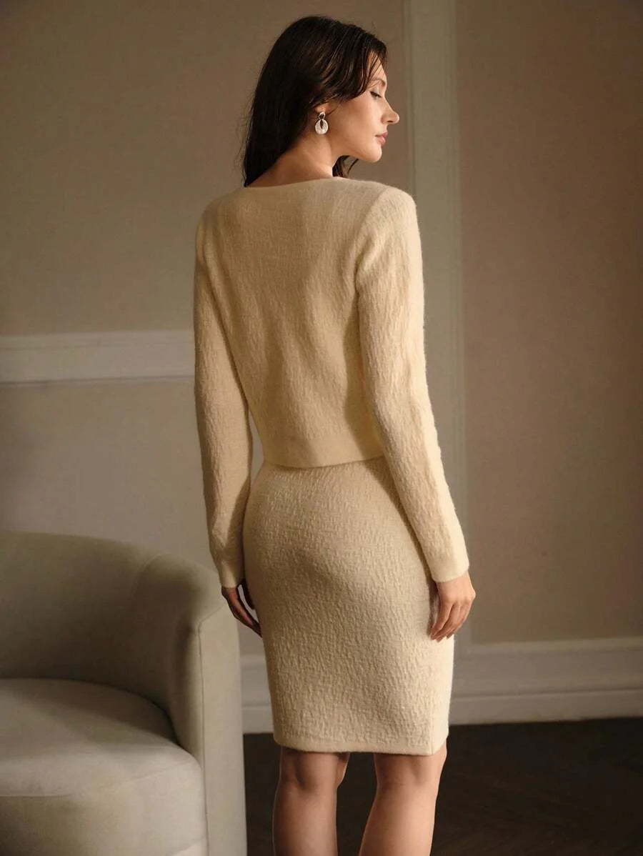 PREMIUM FLORAL EMBROIDERY CAMI SWEATER DRESS amp CARDIGAN