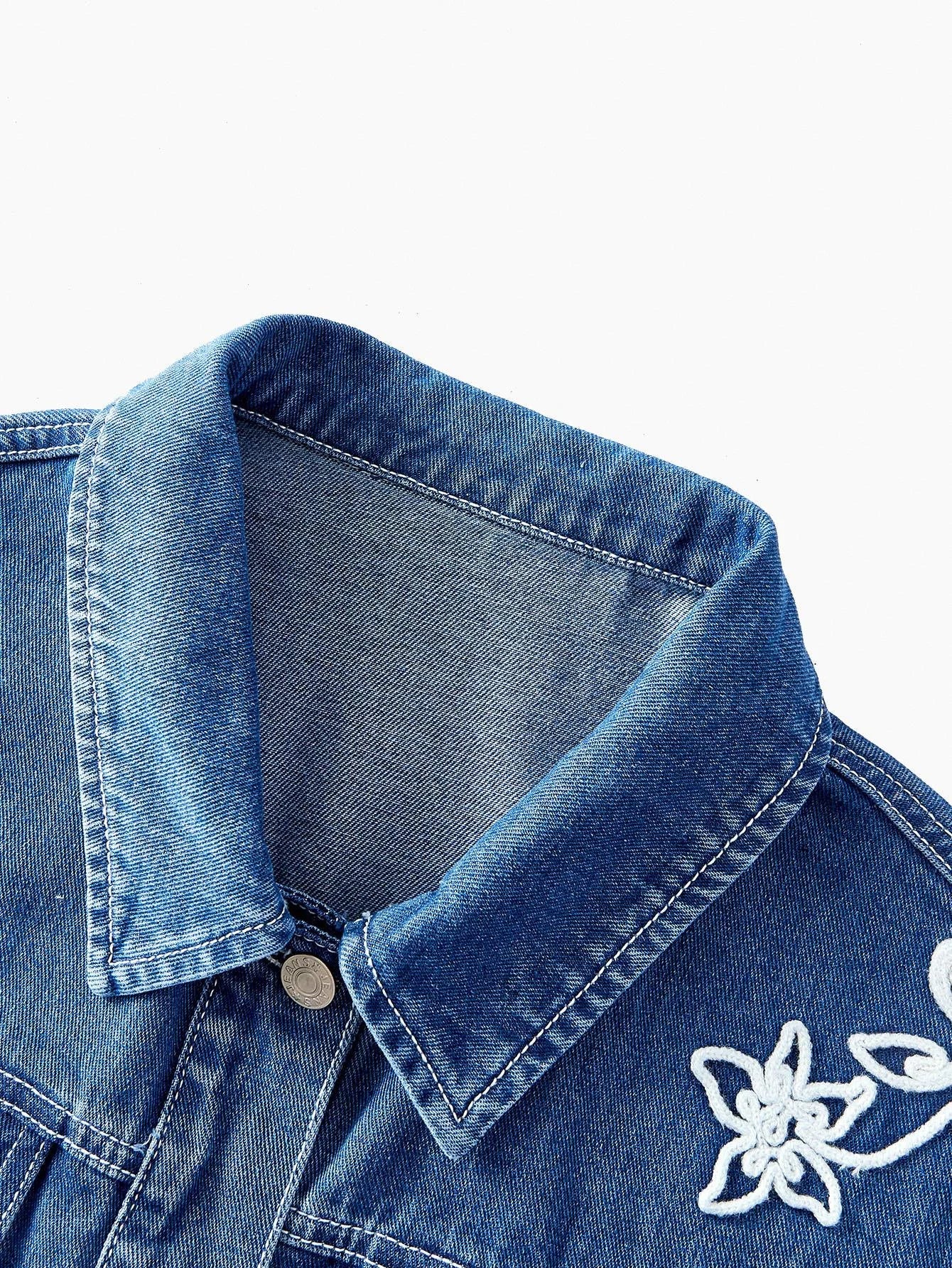 PREMIUM FLORAL EMBROIDERY DENIM JACKET