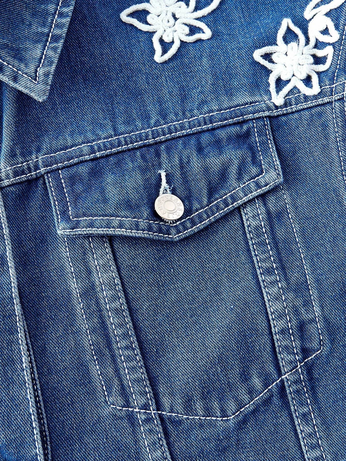 PREMIUM FLORAL EMBROIDERY DENIM JACKET