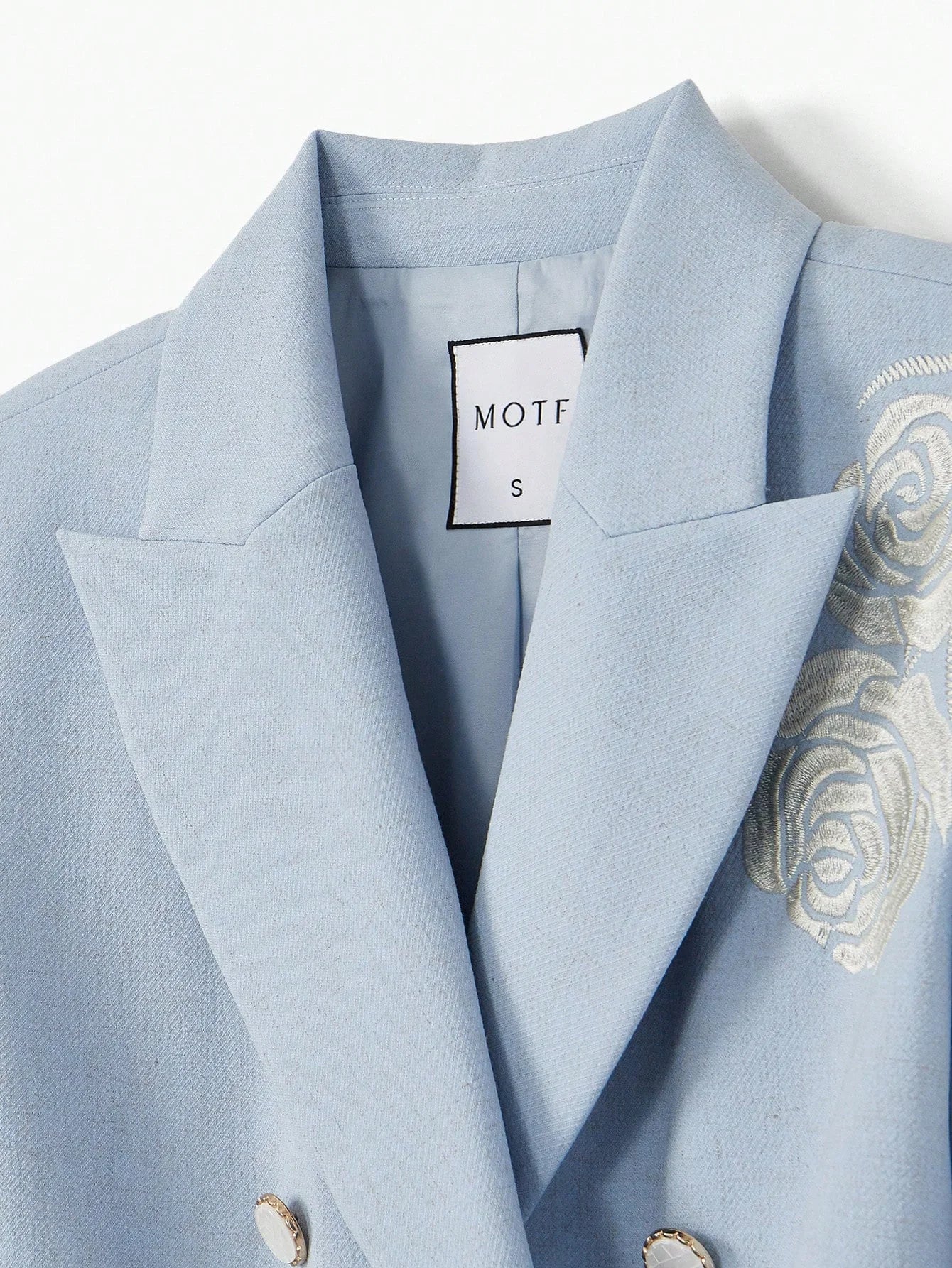 PREMIUM FLORAL EMBROIDERY DOUBLE BREASTED BLAZERSPRINGSUMMER