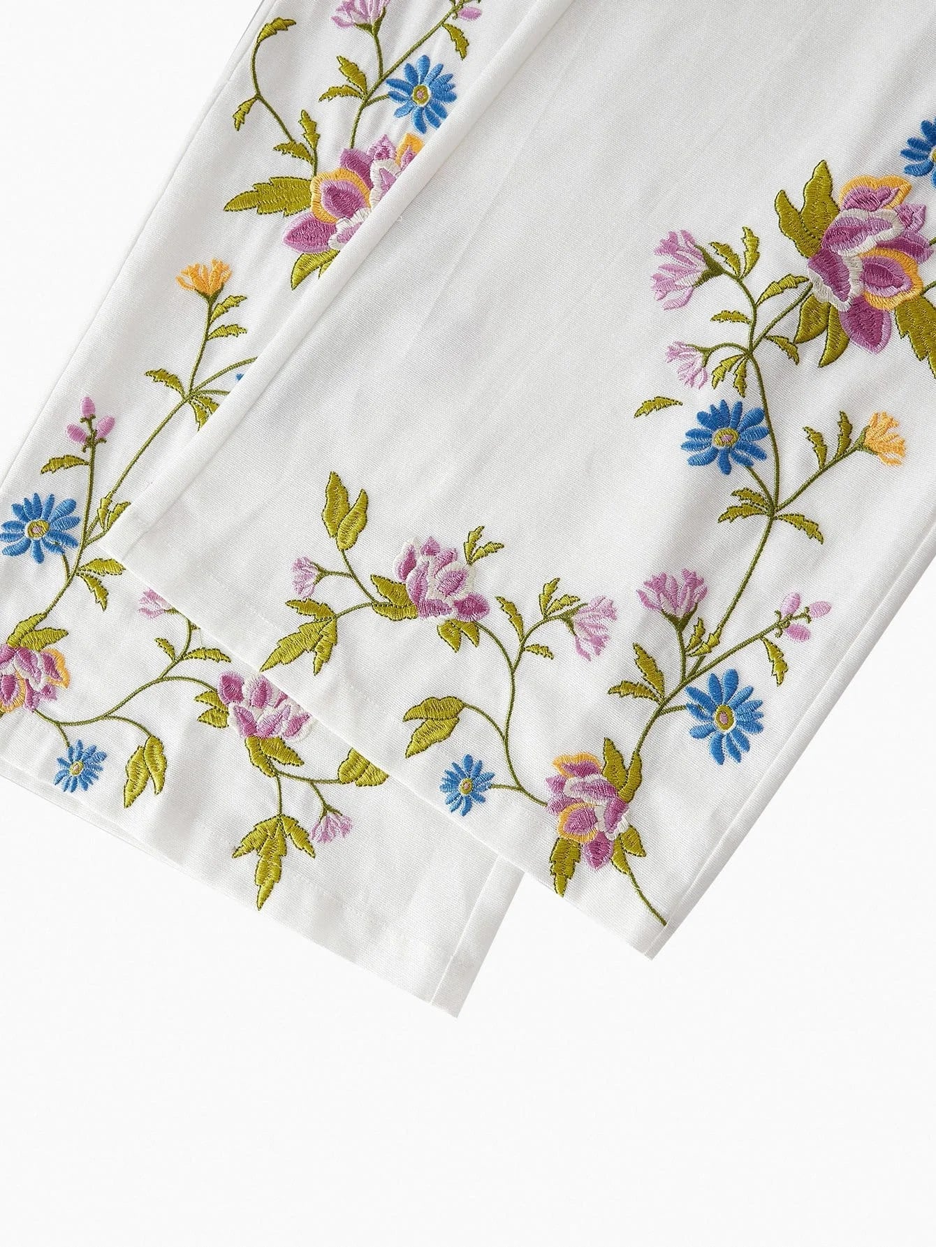 PREMIUM FLORAL EMBROIDERY ELEGANT JUMPSUIT SLEEVELESS FLARED LEG WIDE STRAP VACATION SUMMER WOMEN